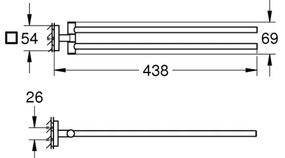 GROHE 40976DC0 - START CUBE törölközőtartó 438 mm, nemesacél