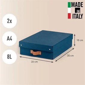 Tárolódoboz, M méret, alacsony, LEITZ Puro, óceánkék (E61480068)