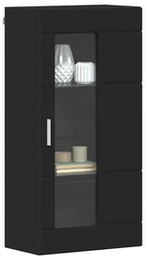 Fali szekrény polcokkal ajtóval Fekete 55 x 29 x 100 cm Faanyag
