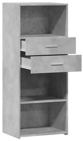 betonszürke szerelt fa magasszekrény 50 x 42,5 x 124 cm