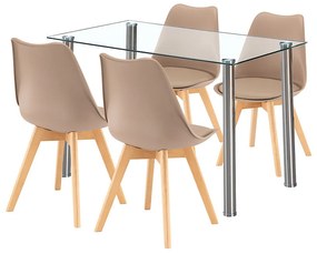 Velon 4+1 étkező garnitúra fehér-bézs