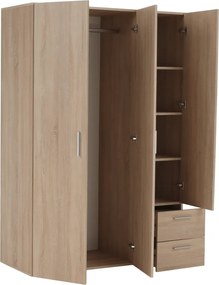 Gardróbszekrény polcokkal, sonoma tölgy, ADELI