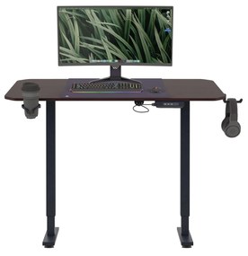 Állítható magasságú elektromos asztal EGON, 1100 x 720 x 600 mm, fekete/ dió