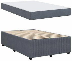 Ágykeret matraccal matracmal Sötétszürke 120 x 190 cm Bársony