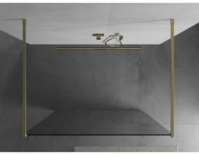 Mexen Kioto, Walk-In zuhany paraván 155 x 200 cm, 8 mm átlátszó üveg, arany matt profil, 800-155-002-55-00