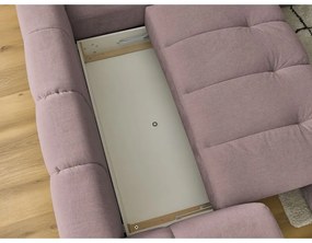 Rózsaszín kinyitható-tárolóhelyes sarokkanapé (jobb oldali-L alakú) Fuji – Bobochic Paris