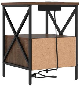 Éjjeliszekrény 2 pcs barna tölgy 41.5 x 40.5 x 55 cm Faanyag
