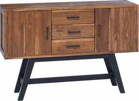 vidaXL TV állvány fiókkal Természetes 110 x 30 x 75 cm Tömör Teakfa