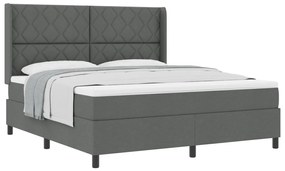 Boxspring Ágy Mattal Sötét Szürke 180x200 cm Szövet