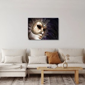 Egy maszkkal ellátott szobor képe (üvegen) (70x50 cm)