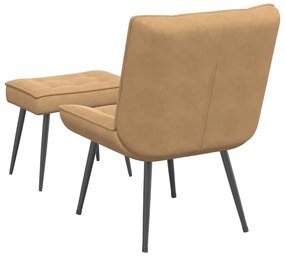 barna bársony pihenőfotel lábtartóval