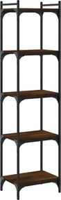 vidaXL 5 szintes barna tölgy színű szerelt fa könyvespolc 40x30x154 cm