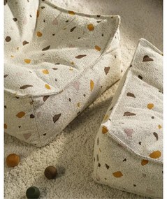 Fehér buklé-zsenília gyerek babzsákfotel Terrazzo Chair – Wigiwama