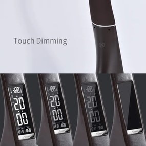 Immax 08948L - LED Dimmelhető asztali lámpa kijelzővel LEATHER LED/7W/230V