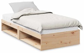 vidaXL nappali ĂĄgy matraccal 100x200 cm tömör fa fenyĆfa