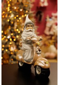Karácsonyi dekoráció 33 cm Mikulás motorral
