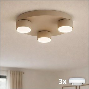 Brilagi-LED RGB, dimmelhető mennyezeti lámpa MONO, 3×GX53/14W, 230V, Wi‑Fi Tuya, átm. 30 cm, bézs