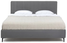 Szürke kárpitozott franciaágy ágyráccsal 180x200 cm Noira Slim – Bonami Selection