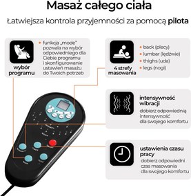 Forgó masszázsfotel fekete ökobőr, SPIKE