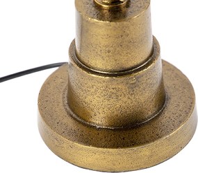 Bronz asztali lámpa taupe színű bársonyernyővel 35 cm - Pisos