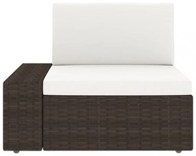 14 részes barna polyrattan kerti ülőgarnitúra párnákkal