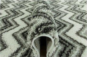 200x290 cm Shaggy Szőnyeg Onyx Cikk-cakk Szürke Grafit