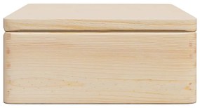 Fa doboz fedővel 40x30x13 cm tömör fa fenyő