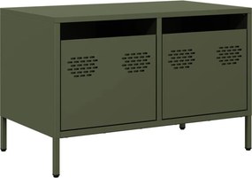 vidaXL olívazöld hidegen hengerelt acél TV-szekrény 68 x 39 x 43,5 cm