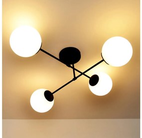 Felületre szerelhető csillár MOON 4xE27/15W/230V fekete