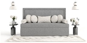 Szürke kárpitozott egyszemélyes ágy 90x200 cm Scala – Maison de Rêve