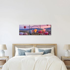 Kép - Hőlégballonok (órával) (90x30 cm)