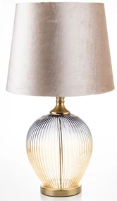 Lámpa búrával, fém, üveg, fehér–arany, 63×36×36 cm, 160 cm kábel