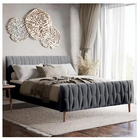 Kárpitozott ágy matrac nélkül FLORA 180x200 cm szürke