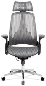 Kancelářská židle, šedá MESH síťovina, lankový mech., kovový kříž