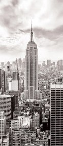 Fotótapéta New York Fekete-fehér panoráma felhőkarcolók 91x211 +ragasztó