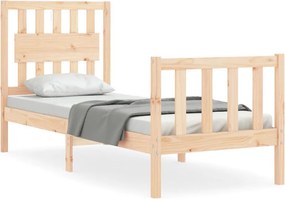vidaXL tömör fa ágykeret fejtámlával Small Single
