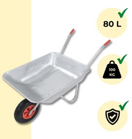 LARRY horganyzott talicska, max. kapacitás 80l/100kg, ezüst/fekete Gardebruk