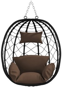 Függő Tojás Szék Kosár Állvány Nélkül Kávé Poli Rattan