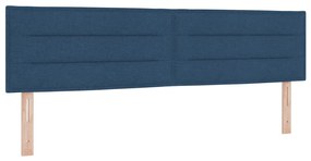 Box Spring Ágy Matraccal és LED Kék 180x200 cm Szövet