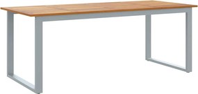 vidaXL Kerti Asztal Szürke 200 x 90 x 75 cm Tömör Akácfa