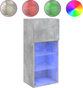 vidaXL betonszürke TV-szekrény LED lámpákkal 40,5x30x90 cm