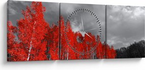 Kép - fák őszi színben (órával) (90x30 cm)