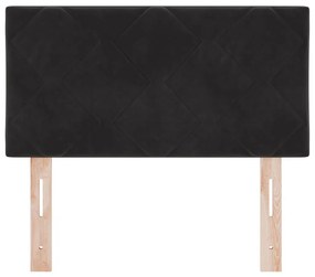 Fejtámla Gyémánt Blokk Mintás Fekete 80 cm Bársony