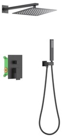 AREZZO design CUBEFIELD falsík alatti zuhanycsaptelep szett, fekete