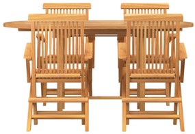 5 részes kerti étkező szett tömör teakfából