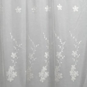 Brigida Fehér Organza függöny 250 x 300 cm virágmintás