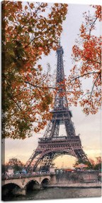 Vászonkép Eiffel-torony Franciaország Pasztell fák Ősz 40x80 cm