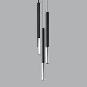 Sollux SL.0887 - Csillár zsinóron MOSAIC 3xG9/12W/230V fekete/króm