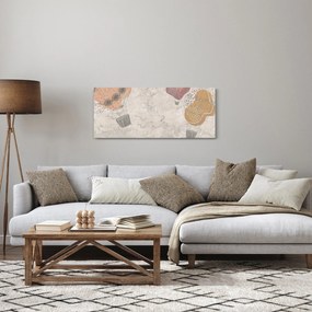 Kép - léggömbök a város felett , meleg tónusok (120x50 cm)