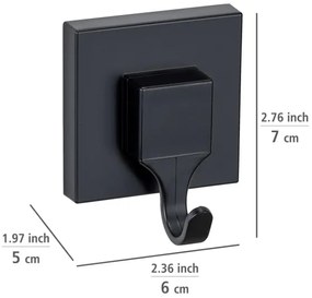 WENKO 71448800 - VACUUM-LOC QUADRO ED kampó, 6x7 cm, fekete